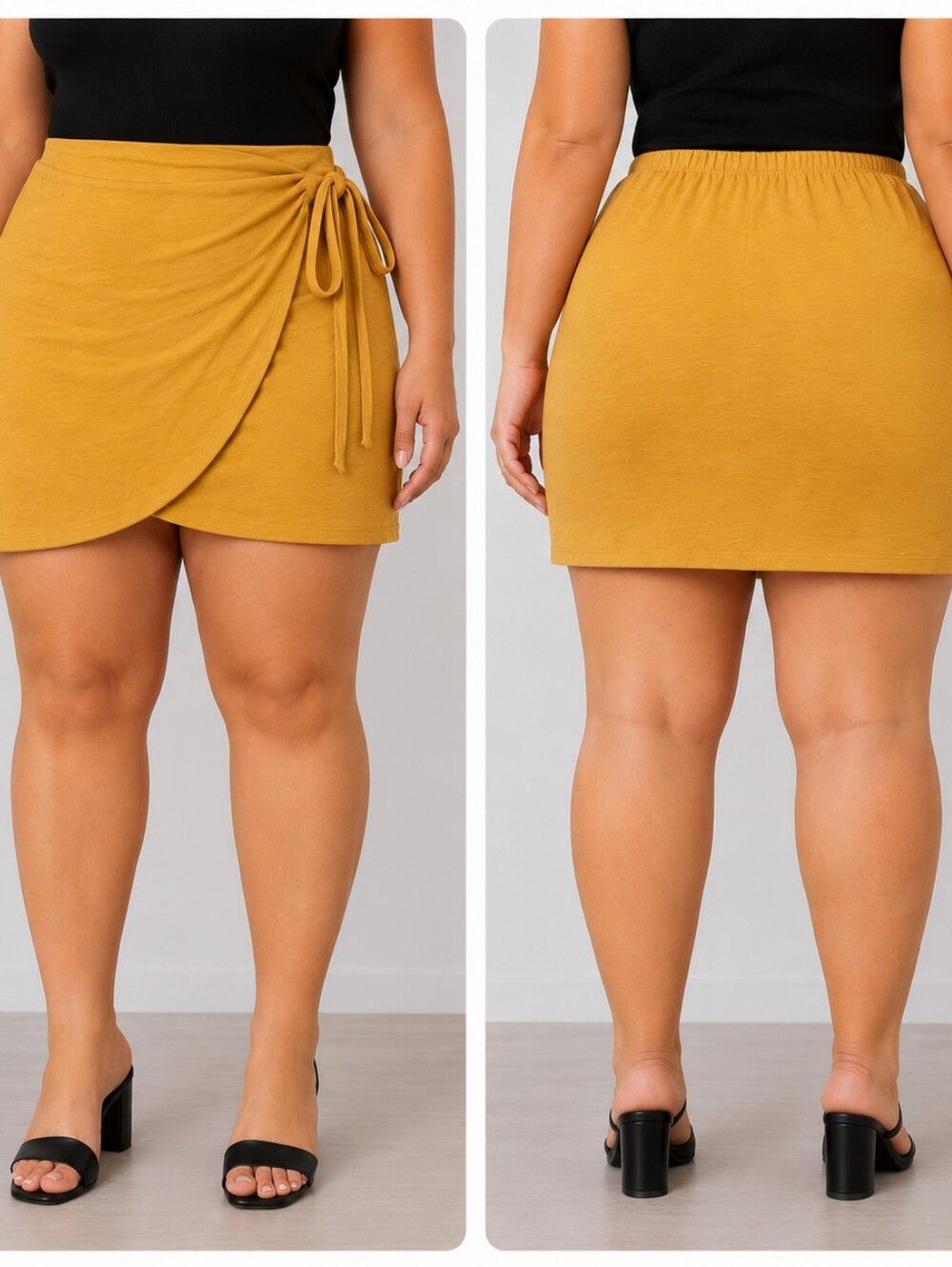 🍈 And Now This Mustard Wrap Skirt – Size 2X